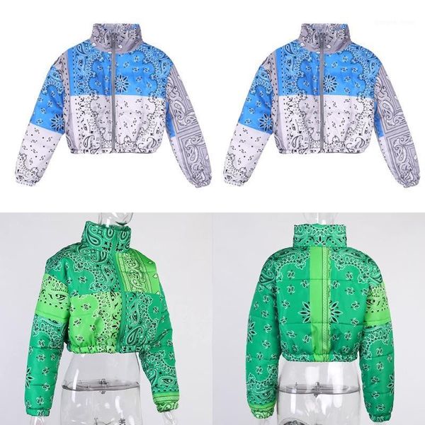 women's down & parkas 2021 women paisley print puffer jacket long sleeve stand collar zip up cropped bubble coat color block oversized, Black
women's down & parkas 2021 women paisley print puffer jacket long sleeve stand collar zip up cropped bubble coat color block oversized, Black
