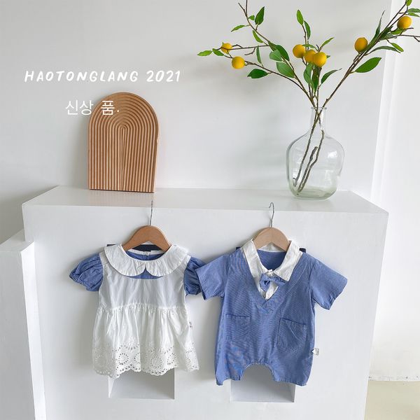 2022 brother and sister preppy style boy gentleman handsome one-piece pants girl lapel lace fake two piece one piece dress, Blue
2022 brother and sister preppy style boy gentleman handsome one-piece pants girl lapel lace fake two piece one piece dress, Blue