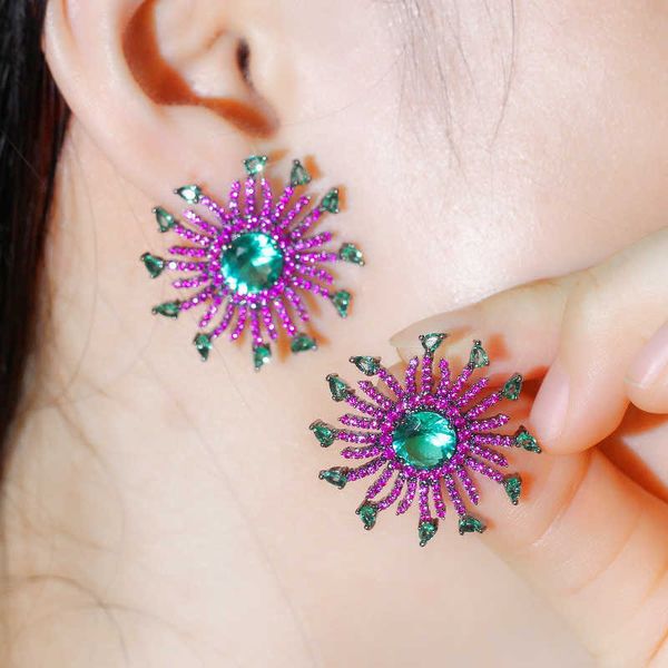 luxury fireworks flower full mirco paved rose red cubic zircon crystal big stud earrings ladies unique jewelry cz740 210714, Golden;silver
luxury fireworks flower full mirco paved rose red cubic zircon crystal big stud earrings ladies unique jewelry cz740 210714, Golden;silver