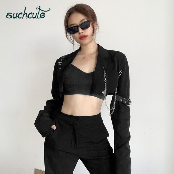 women's suits & blazers women's blazer metal chain cropped coat jacket y2k esthetics black ladiesoffice vintage 90s outfits rtpv, White;black
women's suits & blazers women's blazer metal chain cropped coat jacket y2k esthetics black ladiesoffice vintage 90s outfits rtpv, White;black