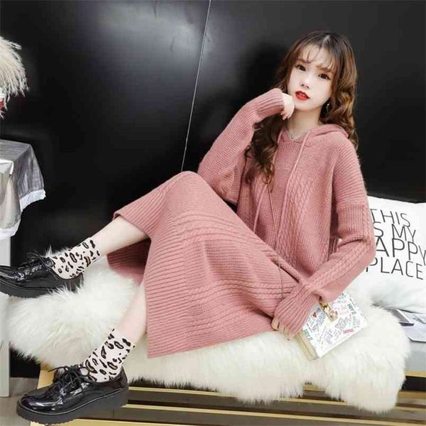 hooded sweater women's loose lazy autumn and winter korean version of the long knee-length net red knitted skirt 210427, White;black
hooded sweater women's loose lazy autumn and winter korean version of the long knee-length net red knitted skirt 210427, White;black