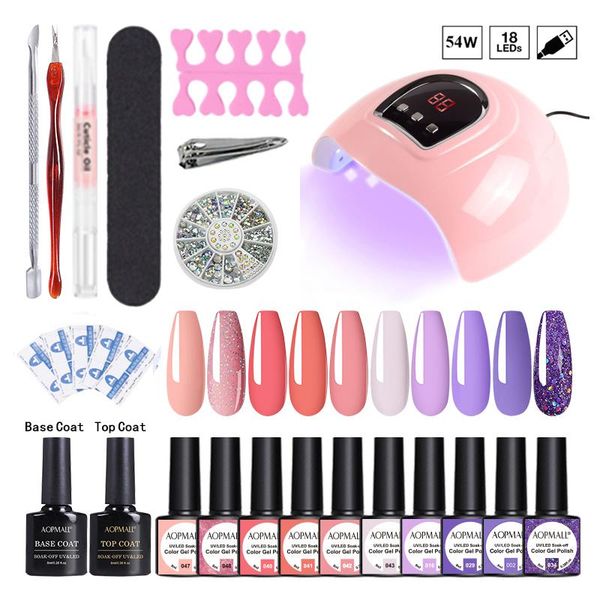 nail art kits aopmall® candy 10 color gel polish 54w lamp 21pcs full set quick build 8ml finger tools kit
nail art kits aopmall® candy 10 color gel polish 54w lamp 21pcs full set quick build 8ml finger tools kit