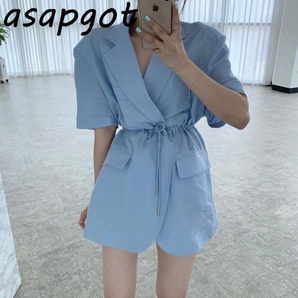blazer & suits chic retro blue puff short sleeve turn down collar blazers jacket double pockets drawstring waist loose fashion women's, White;black
blazer & suits chic retro blue puff short sleeve turn down collar blazers jacket double pockets drawstring waist loose fashion women's, White;black