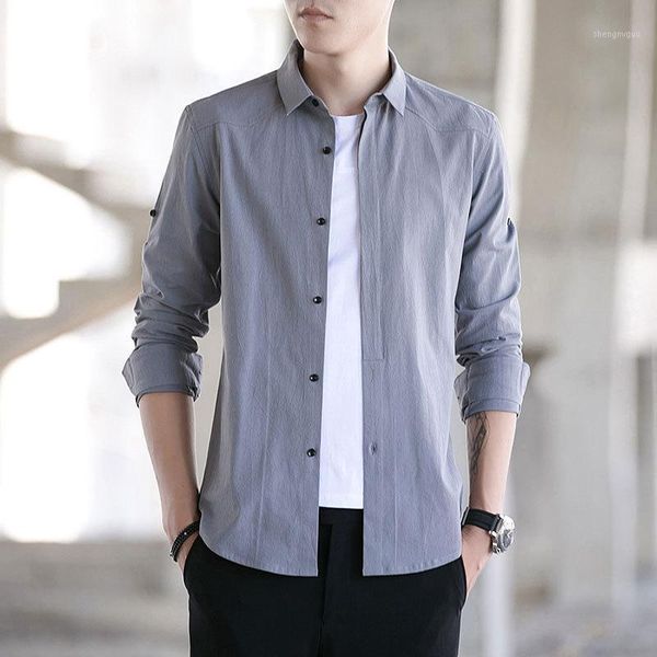 men's dress shirts shirt long sleeve slim fit youth casual solid color fashion cotton four seasons versatile trend wear, White;black
men's dress shirts shirt long sleeve slim fit youth casual solid color fashion cotton four seasons versatile trend wear, White;black