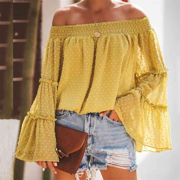 women off shoulder blouses casual slash neck long flare sleeve boho solid blouse shirts woman blusas mujer de moda 210520, White
women off shoulder blouses casual slash neck long flare sleeve boho solid blouse shirts woman blusas mujer de moda 210520, White
