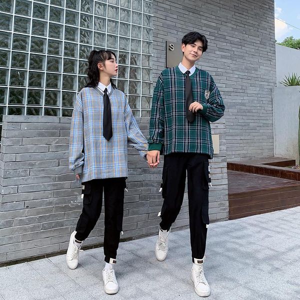 women's hoodies & sweatshirts spring and autumn lovers students fashion grid couples clothes clothing, Black
women's hoodies & sweatshirts spring and autumn lovers students fashion grid couples clothes clothing, Black