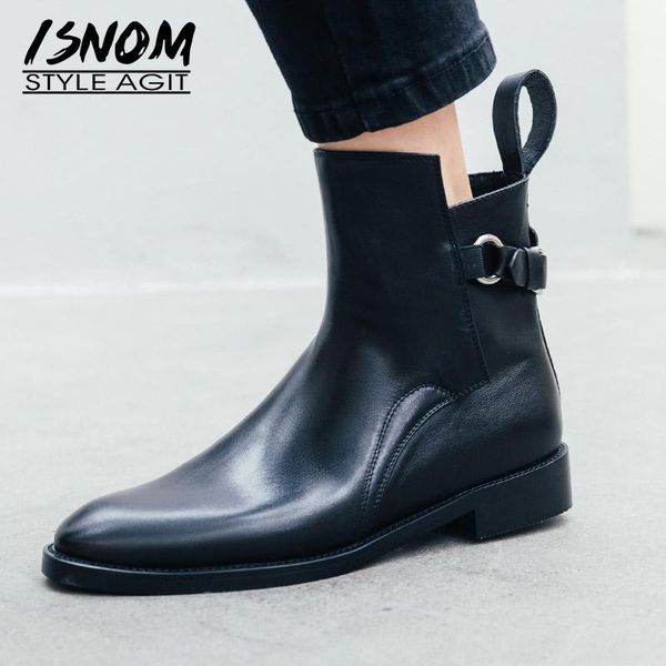 boots isnom low heels ankle women cow leather booties woman metal decoration shoes female motorcycle ladies autumn 2021, Black
boots isnom low heels ankle women cow leather booties woman metal decoration shoes female motorcycle ladies autumn 2021, Black