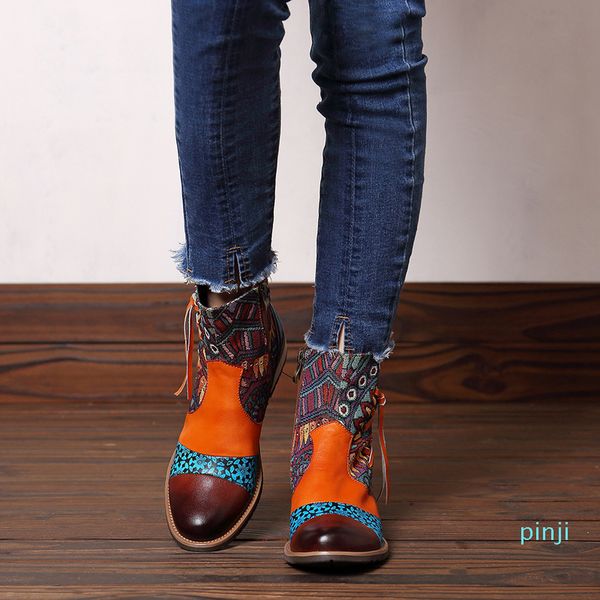women ankle boots chaussure booties flats vintage pu leather autumn plus size ethic matin shoes woman zapatos mujer sapato d1649, Black
women ankle boots chaussure booties flats vintage pu leather autumn plus size ethic matin shoes woman zapatos mujer sapato d1649, Black