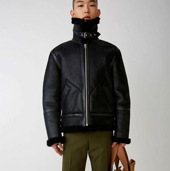 men's leather & faux classic evergreen original ecological sheep fur warm and genuine clothes outerwear moderate thickness, Black
men's leather & faux classic evergreen original ecological sheep fur warm and genuine clothes outerwear moderate thickness, Black