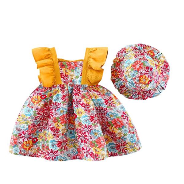 girl's dresses toddler baby kids girls princess dress hat outfits vestidos de verano summer sleeveless suspenders floral bow clothes, Red;yellow
girl's dresses toddler baby kids girls princess dress hat outfits vestidos de verano summer sleeveless suspenders floral bow clothes, Red;yellow