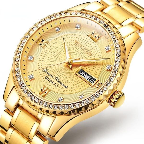 wristwatches watches men's fashion diamond quartz analog calendar week stainless steel waterproof male clock, Slivery;brown
wristwatches watches men's fashion diamond quartz analog calendar week stainless steel waterproof male clock, Slivery;brown