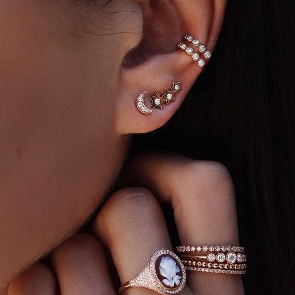 stud fine lovely golden fashion personality full rhinestone star moon female earrings ear clip set minimalist jewelry accessories, Golden;silver
stud fine lovely golden fashion personality full rhinestone star moon female earrings ear clip set minimalist jewelry accessories, Golden;silver