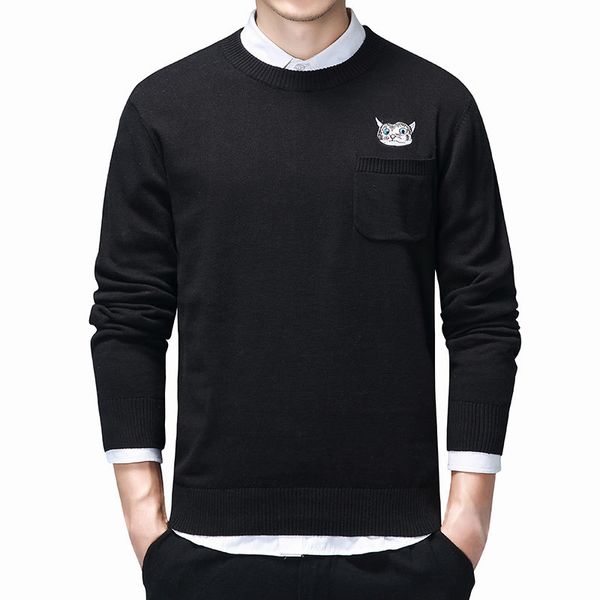 men's sweaters male cotton sweater with cat design, winter clothes for men, casual sweater, round collar, pocket long sleeve ylao, White;black
men's sweaters male cotton sweater with cat design, winter clothes for men, casual sweater, round collar, pocket long sleeve ylao, White;black