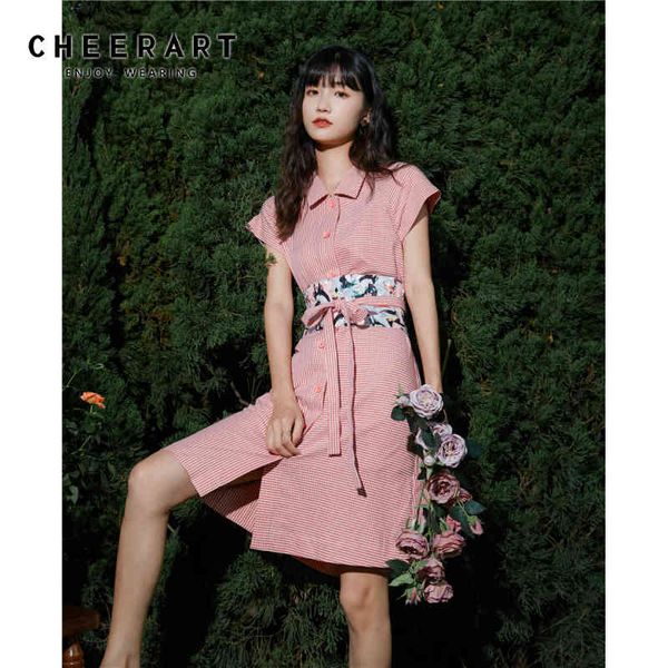 summer pink plaid shirt dress women lace up short sleeve button collar tunic a line knee length 210427, Black;gray
summer pink plaid shirt dress women lace up short sleeve button collar tunic a line knee length 210427, Black;gray