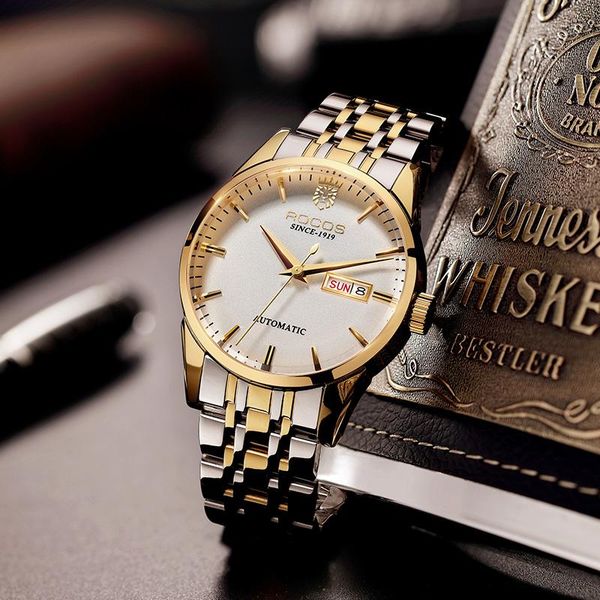 wristwatches men mechanical watch gold wrist watches leather strap wristwatch date classic casual relogio masculino, Slivery;brown
wristwatches men mechanical watch gold wrist watches leather strap wristwatch date classic casual relogio masculino, Slivery;brown
