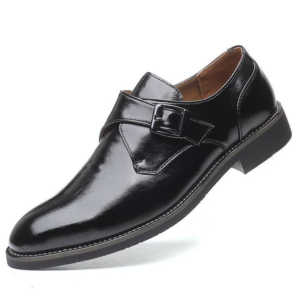 dress shoes monk strap loafers men slip on flat italian formal wedding suit leather metal buckle business british, Black 
dress shoes monk strap loafers men slip on flat italian formal wedding suit leather metal buckle business british, Black