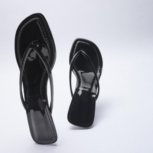 square toe black patent leather flip-flops high heel sandals female 2021 summer women slippers
square toe black patent leather flip-flops high heel sandals female 2021 summer women slippers