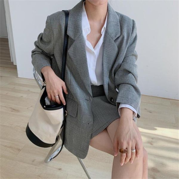 women's suits & blazers harajuku houndstooth high street office lady plus size loose coats 2021 women chic casual autumn femme ol gentl, White;black
women's suits & blazers harajuku houndstooth high street office lady plus size loose coats 2021 women chic casual autumn femme ol gentl, White;black