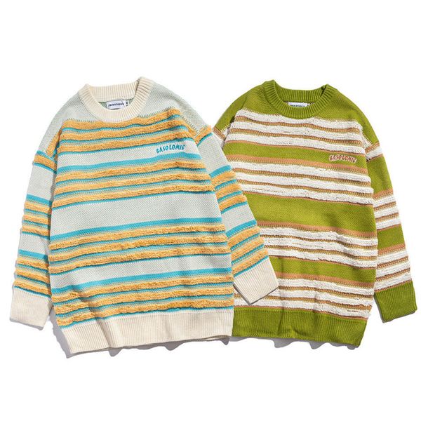 men's sweaters and women's casual striped sweaters, teenagers' warm street clothes, autumn winter, White;black
men's sweaters and women's casual striped sweaters, teenagers' warm street clothes, autumn winter, White;black