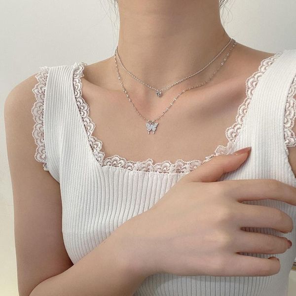 pendant necklaces 2021 korean fashion cute butterfly necklace for women silver color personalized chain choker jewelry gift
pendant necklaces 2021 korean fashion cute butterfly necklace for women silver color personalized chain choker jewelry gift