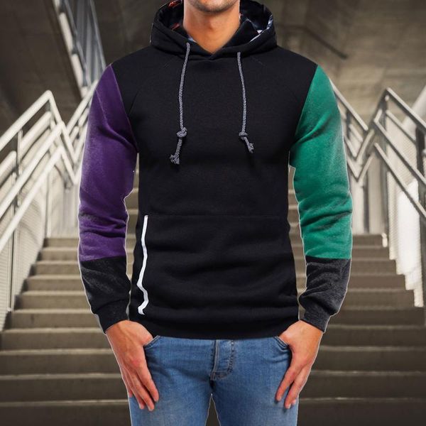 men's hoodies & sweatshirts oversized autumn and winter leisure sports color matching sweater hooded male pullover, Black
men's hoodies & sweatshirts oversized autumn and winter leisure sports color matching sweater hooded male pullover, Black
