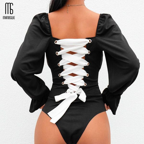 women's jumpsuits & rompers manoswe pullovers cross lace up bodysuit women square collar black backless jumpsuit elasticity open crotch, Black;white
women's jumpsuits & rompers manoswe pullovers cross lace up bodysuit women square collar black backless jumpsuit elasticity open crotch, Black;white