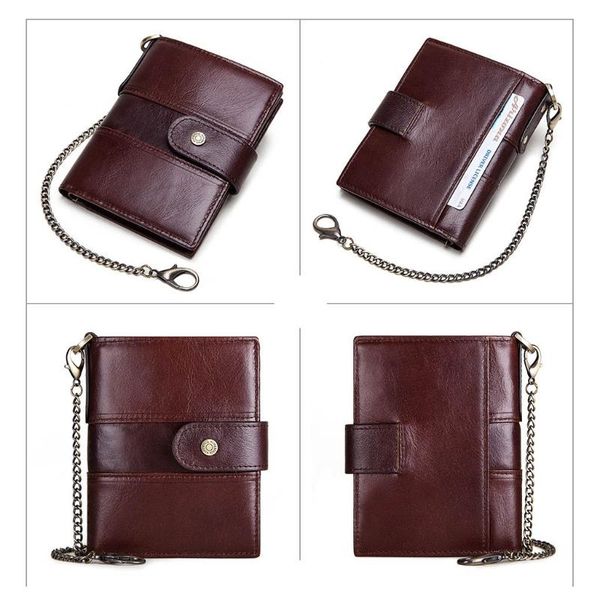 leather bifold wallet snap coin purse cash pocket organizer holder pouch, Red;black