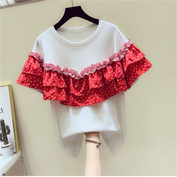 t shirt summer tshirt woman short sleeve double lotus leaf student's shirts nancylim femme t-shirt women clothes tee, White
t shirt summer tshirt woman short sleeve double lotus leaf student's shirts nancylim femme t-shirt women clothes tee, White