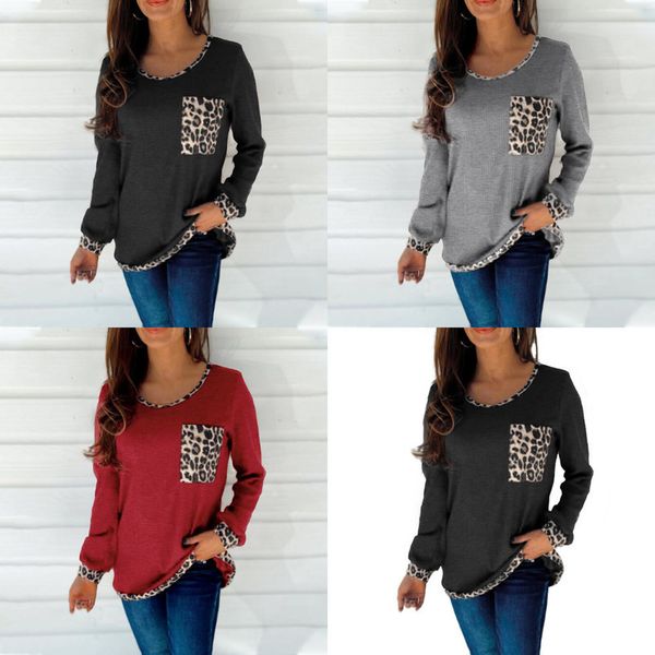 autumn winter women's long sleeve t-shirts fashion round neck patchwork leopard print ladies sweater shrits outdoor trendy casual cloth, White
autumn winter women's long sleeve t-shirts fashion round neck patchwork leopard print ladies sweater shrits outdoor trendy casual cloth, White