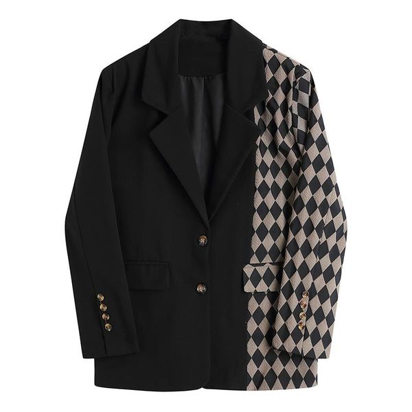 women's suits & blazers office blazer jacket autumn stitching suit women 2021 plaid loose trend black, White;black
women's suits & blazers office blazer jacket autumn stitching suit women 2021 plaid loose trend black, White;black