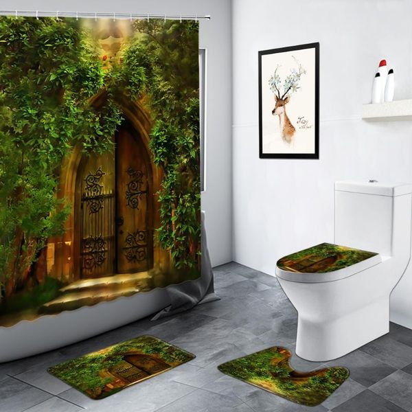 shower curtains dream forest retro old wooden door curtain trees green plants jungle scenery bathroom decor non-slip carpet bath mats set
shower curtains dream forest retro old wooden door curtain trees green plants jungle scenery bathroom decor non-slip carpet bath mats set