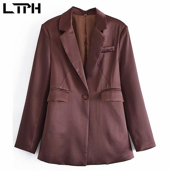 women's suits & blazers ltph solid color satin blazer women single button slim long sleeve jackets casual vintage formal lady suit coat, White;black
women's suits & blazers ltph solid color satin blazer women single button slim long sleeve jackets casual vintage formal lady suit coat, White;black