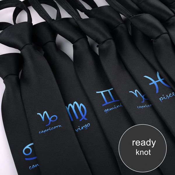 12 constellation zip tie men's neckwear fashion versatile black necktie letter ready knot zipper design lazy ties women, Blue;purple
12 constellation zip tie men's neckwear fashion versatile black necktie letter ready knot zipper design lazy ties women, Blue;purple
