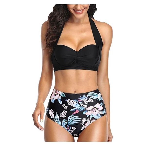 women's swimwear vintage swimsuit women two piece retro halter bikinis ruched high waist polka dots print bikini set maillot de bain fe, White;black
women's swimwear vintage swimsuit women two piece retro halter bikinis ruched high waist polka dots print bikini set maillot de bain fe, White;black