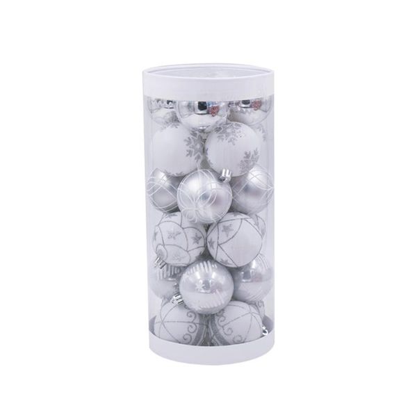party decoration 24pcs silver glitter hanging christmas balls tree plastic painted ornament layout decorative props
party decoration 24pcs silver glitter hanging christmas balls tree plastic painted ornament layout decorative props