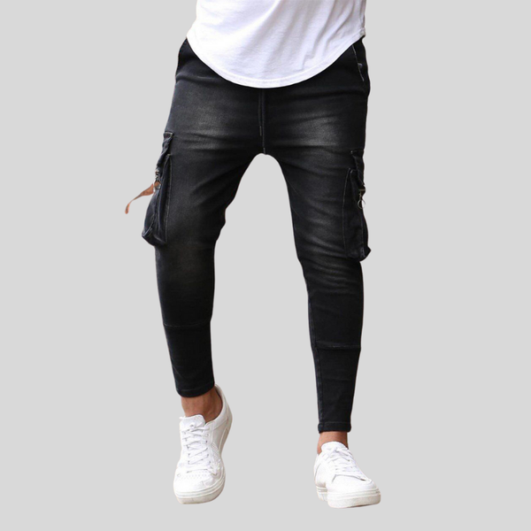 men jeans calf pencil pants slim men's fashion thin skinny hip hop trousers leisure business side pockets cargo, Blue
men jeans calf pencil pants slim men's fashion thin skinny hip hop trousers leisure business side pockets cargo, Blue