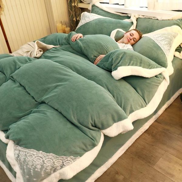 bedding sets girls' heart bed coral fleece four-piece set winter double-sided velvet milk fiber sheet flannel duvet cover
bedding sets girls' heart bed coral fleece four-piece set winter double-sided velvet milk fiber sheet flannel duvet cover