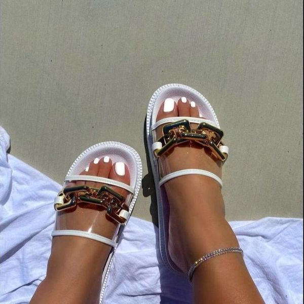slippers women's 2021 summer transparent chain luxury round head flat heel female plus size outdoor beach women slides sandals, Black
slippers women's 2021 summer transparent chain luxury round head flat heel female plus size outdoor beach women slides sandals, Black