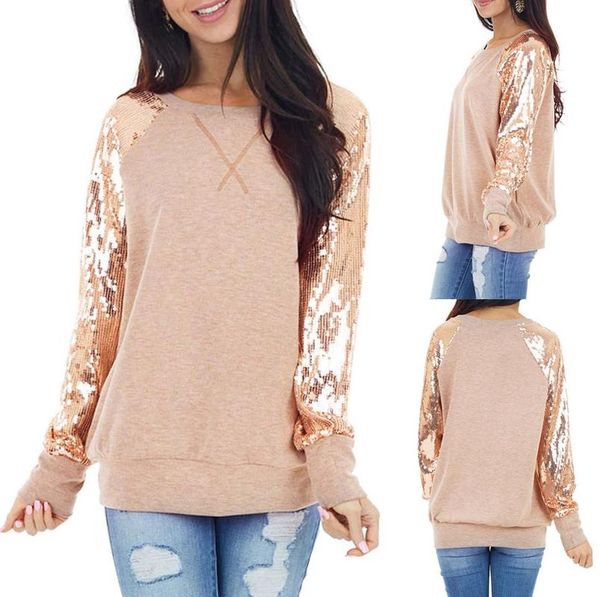 women's t-shirt fashion women's spring and autumn loose sequin patchwork round neck casual comfortable long sleeve t-shirts plus s, White
women's t-shirt fashion women's spring and autumn loose sequin patchwork round neck casual comfortable long sleeve t-shirts plus s, White