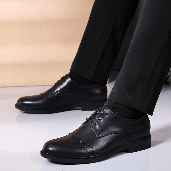 men dress shoes formal business male flats men's oxfords size 38-46 lace up wedding genuine leather sapato masculino, Black
men dress shoes formal business male flats men's oxfords size 38-46 lace up wedding genuine leather sapato masculino, Black