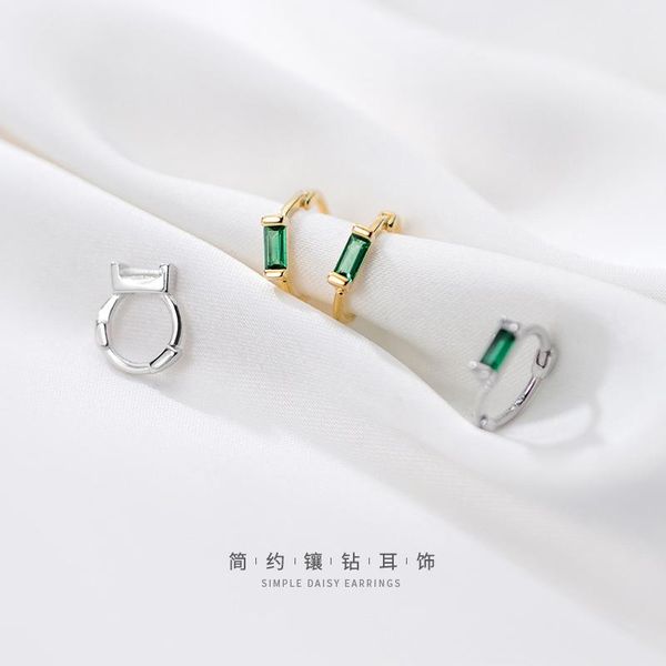 hoop & huggie authentic real 100% 925 sterling silver fine jewelry emerald green white cz geometric square zircon ear buckle earrings, Golden;silver
hoop & huggie authentic real 100% 925 sterling silver fine jewelry emerald green white cz geometric square zircon ear buckle earrings, Golden;silver