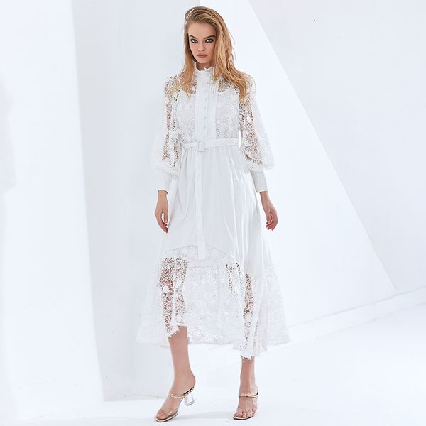 dresses patchwork lace for women stand collar lantern long sleeve high waist hollow out mid es female 2021 tide, Black;gray
dresses patchwork lace for women stand collar lantern long sleeve high waist hollow out mid es female 2021 tide, Black;gray