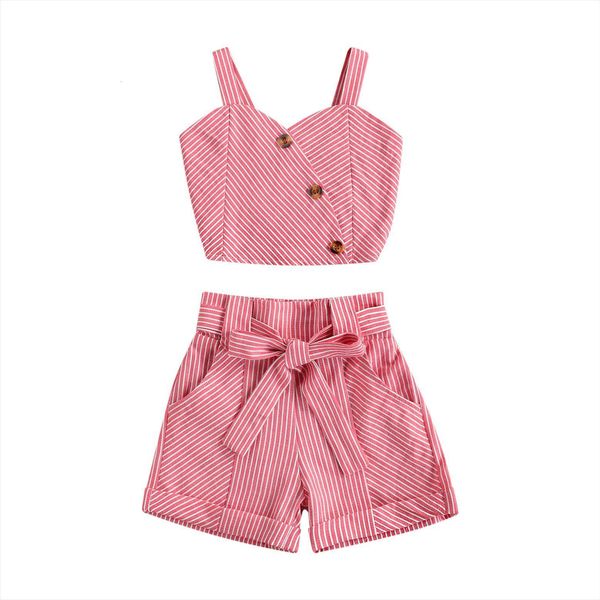 kids baby girl summer outfits striped two pieces suit straps buttons crop tank belt shorts casual child party sets, White
kids baby girl summer outfits striped two pieces suit straps buttons crop tank belt shorts casual child party sets, White
