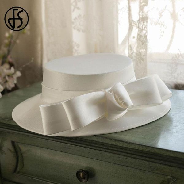 stingy brim hats fs white boater flat for women summer wide fedora hat 2021 bowknot french british lady party, Blue;gray
stingy brim hats fs white boater flat for women summer wide fedora hat 2021 bowknot french british lady party, Blue;gray