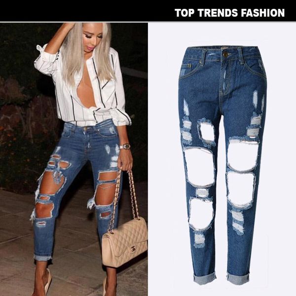 europe and the european women's russian boyfriend wind ripped jeans denim trousers beggar nine minutes of pants, Blue
europe and the european women's russian boyfriend wind ripped jeans denim trousers beggar nine minutes of pants, Blue