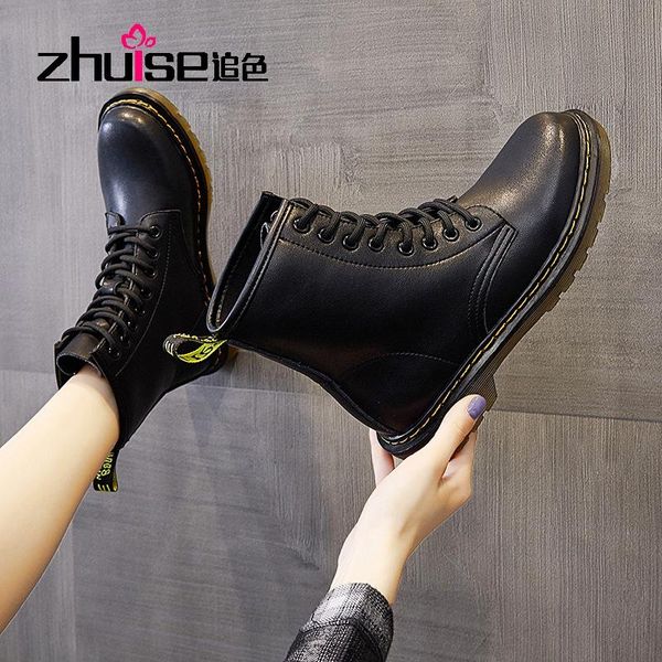 boots flat-bottomed eight-hole women's patch leather thick-soled street motorcycle british style lace-up couple, Black
boots flat-bottomed eight-hole women's patch leather thick-soled street motorcycle british style lace-up couple, Black