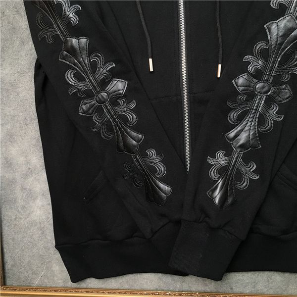 croosin brand sweatshirts 2021 autumn winter tide new three dimensional embroidery pu leather cross hooded sweater men's and women, Black
croosin brand sweatshirts 2021 autumn winter tide new three dimensional embroidery pu leather cross hooded sweater men's and women, Black