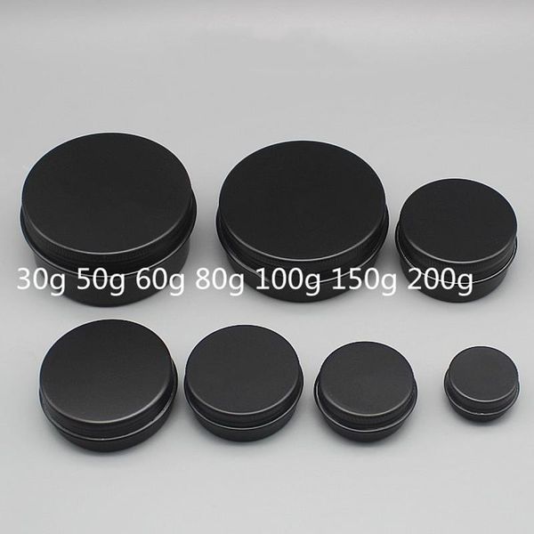 storage bottles & jars 30/50/60/80/100/150/200g black empty round aluminum box metal tin cosmetic cream diy refillable jar tea pot
storage bottles & jars 30/50/60/80/100/150/200g black empty round aluminum box metal tin cosmetic cream diy refillable jar tea pot