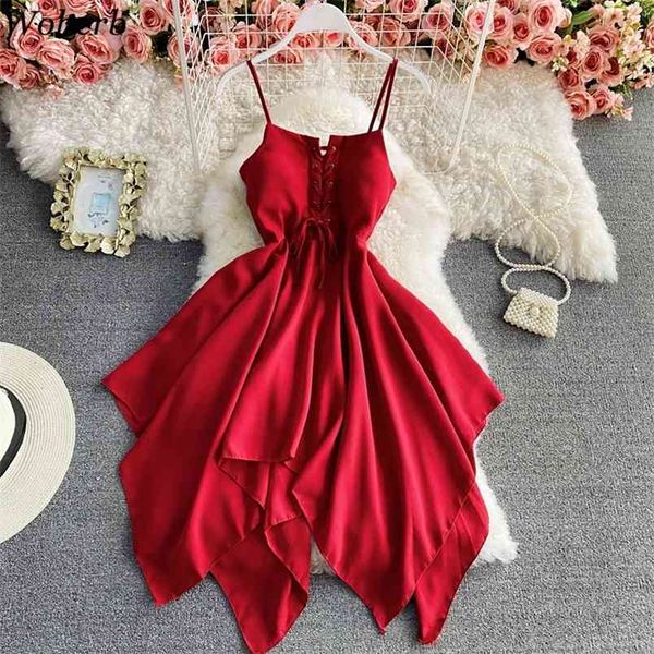 summer spaghetti strap dresses solid a-line beach style vestidos korean high waist ins slim midi dress elegant 210519, Black
summer spaghetti strap dresses solid a-line beach style vestidos korean high waist ins slim midi dress elegant 210519, Black