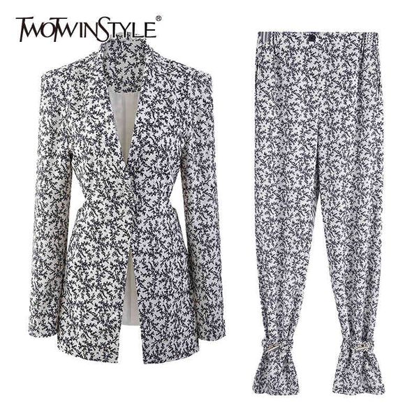 hollow out print two piece set for women notched long sleeve wide leg pants casual sets female fashion new 210428, White
hollow out print two piece set for women notched long sleeve wide leg pants casual sets female fashion new 210428, White